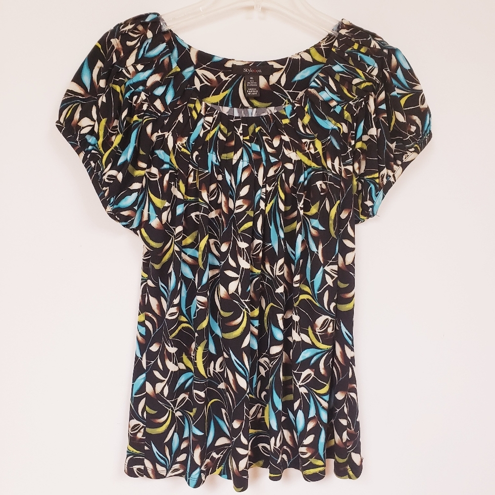 Style & Co. Stretchy Printed Blouse XL